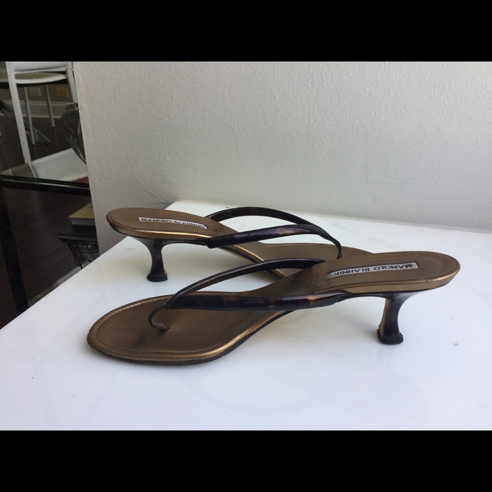 Manolo Blahnik Kitten Heel Thong Sandal